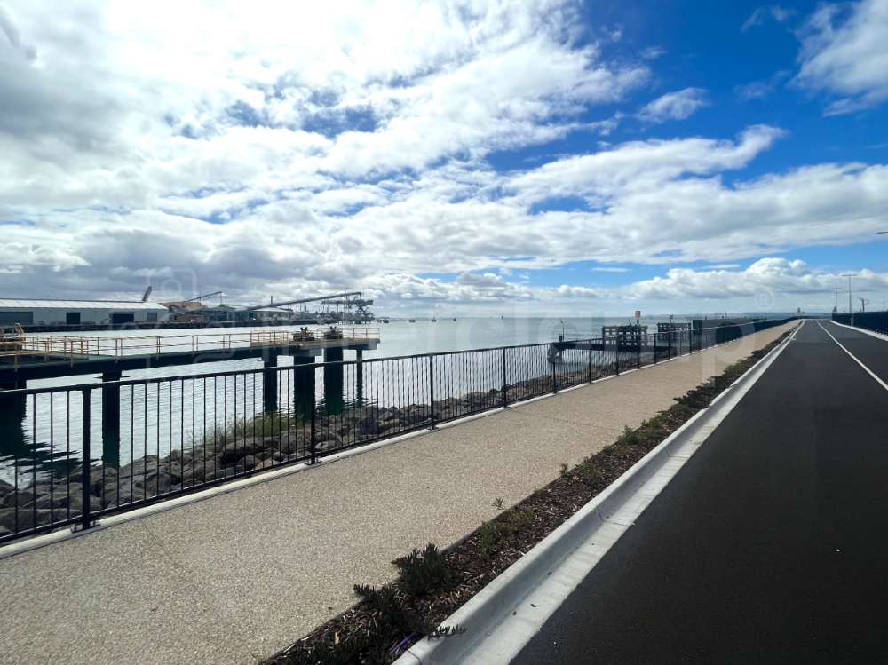 Port of Geelong featuring Interclamp pedestrian barriers and key clamp fittings, providing effective safety measures with minimal disruption to port operations due to quick and easy assembly.